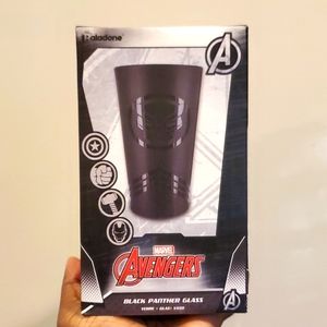 🖤 Marvel Avengers BLACK PANTHER GLASS  - 6IN - BRAND NEW